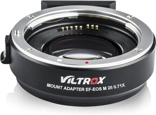 EF-M2II Autofokus MFT-Mount-Objektivadapter 0,71x Speed-Booster kompatibel mit Canon EF Objektiven auf Iumix/oIympus/BMPCC Micro Four Thirds(M4/3) Kameras