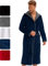 Morgenstern Bademantel Herren Kapuze 100% Baumwolle Frottee OEKO-TEX Velours Morgenmantel Lang Finn Dunkelblau-Grau XXL