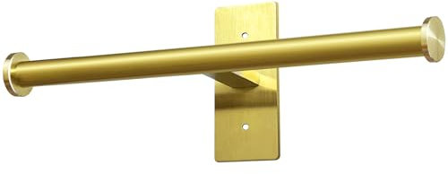 Double Roll Toilet Roll Holder, OBODING, Gold Stainless Steel Toilet Paper Holder, Adhesive or Drilling Toilet Paper Holder Wall Mount for Bathroom (Gold)