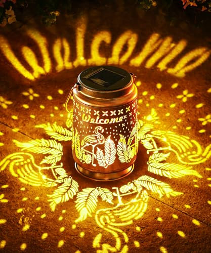 Yeomoo Flamingo Deko Solarlampen für Außen Garten - Solar Lichterkette Aussen Solarleuchten Garten Geschenk für Männer Frauen Mama Geburtstag Wasserdichte Solarlampe Hängend für Terrasse Balkon Deko