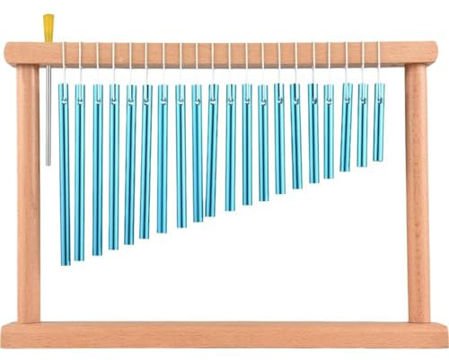 Glixoft 20 Note Chime Single-row Wind Chime Table Wind Chime Musical Percussion Instrument for Classroom Office Decoration