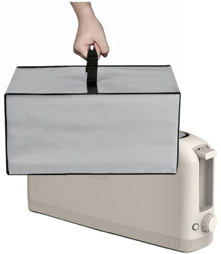 Heavy Duty Fabric Cover Dustproof Lid For bella 2 Slice Slim Toaster (Silver Grey)