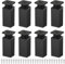 Csirnto Lot de 8 pieds de meubles réglables - 4 x 6 cm - Pieds carrés - Pieds réglables en hauteur - Pieds de meubles réglables - Noir - Pour canapés, armoires, tables, lits et autres meubles