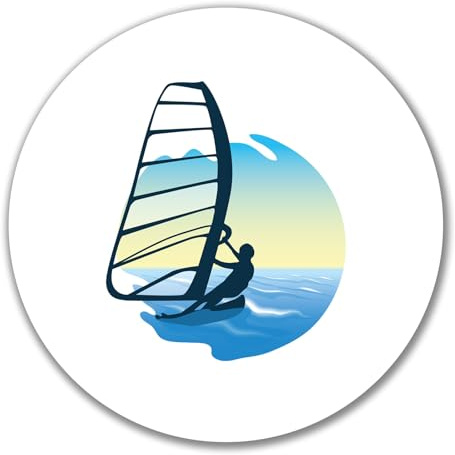 Huuraa Aufkleber Windsurfer Surfen Geschenk | Dekoaufkleber 10cm rund Sticker Geschenkidee Dekoausticker