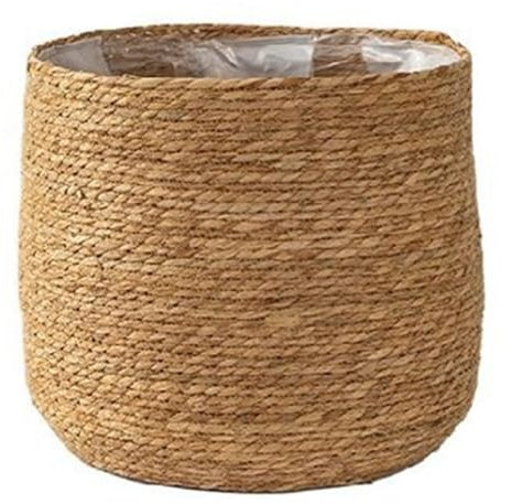 TOBEOME Seagrass Flower Pot - Woven Plant Pot - Decorative Plant Basket with Plastic Film Insert in Boho Style M Easy to Use High Guality
