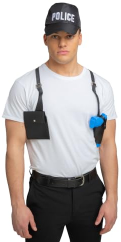 Wicked Costumes Shoulder Holster and Gun for FBI, SWAT, Army, Police Fancy Dress Accessory