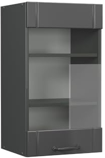 Vicco Mobile da cucina in vetro Fame-Line, Grigio scuro, 40 cm