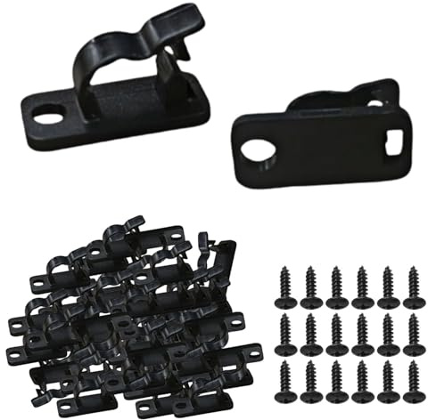 AUCANNIO 60 Pack Garden Hooks with Screws Fence Hooks for Outdoor Lights Weatherproof Outdoor Hooks and Fence Clips for Hanging String Lights Christmas Patio Decorations