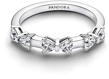 PANDORA Timeless Schleife Memoire-Ring aus Sterling Silber mit Zirkonia, Größe: 56, 194233C01-56