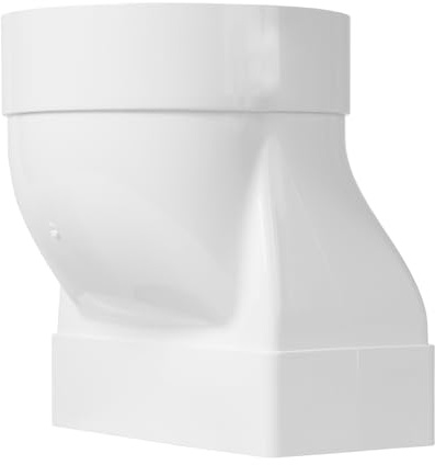 Repa Market 150 x 75 mm Connecteur de tuyau rectangulaire pour tuyau de ventilation rond 125 mm - Connexion de tuyau rond en plastique ABS, chauffage, refroidissement - Gaine plate/canal de