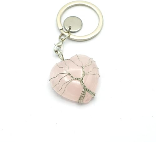 Miracles Minéraux Porte clé Pierre Naturelle arbre de vie| Produit Artisanal| Fabrication française| Bien être| lithothérapie