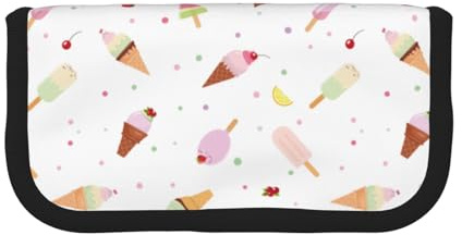 shuzapqm Eiscreme-Federmäppchen-Organizer, großes Federmäppchen aus Canvas für Mädchen