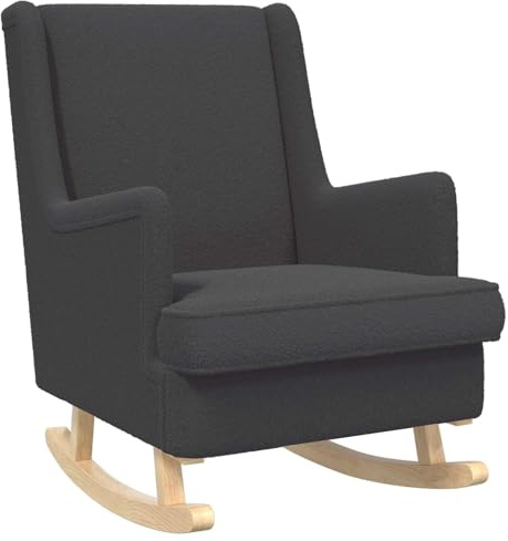 vidaXL Schaukelstuhl Dunkelgrau 62 x 80 x 85 cm Bouclé, Moderner Schaukelstuhl, gemütlicher Sessel für Zuhause, stylische Lounge, Elegantes Relaxmöbel, Indoor-Rocker