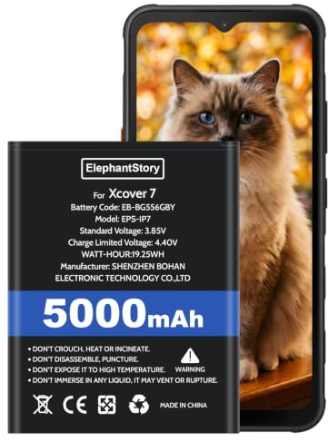 Akku für Samsung Xcover 7 SM-G556B 5000mAh Hochkapazitäts Ersatzakku | Kompatibel mit Samsung EB-BG556GBY Langlebig Handy Akku mit Stabiler Spannung