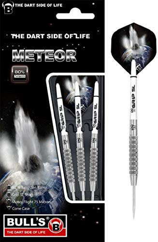 BULL'S Meteor Mt6 Steel Dart 23g, Silber/Weiß,