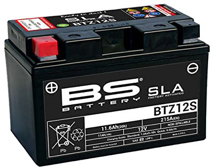 BS battery 300637 btz12s AGM SLA Moto Batterie Noir