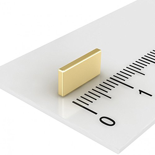 Neodym-– 50 Stück Neodym Magnete mit Form von Prism (10 x 5 x 1,2 mm, Gold, N50)