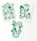 Hibiskus Schmetterling Blüten Ornament SET I - grün - 30x21cm - Wall Sticker Wandtattoo Wandaufkleber - Dekoration, Küche, Wohnzimmer, Schlafzimmer, Badezimmer