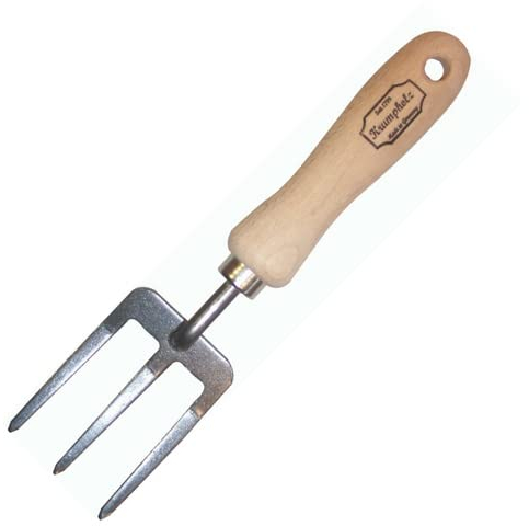 Unbekannt Handgabel - geschmiedet - mit 14 cm Langen, lackierten Eschenholz-Griff - Krumpholz Gartengerät