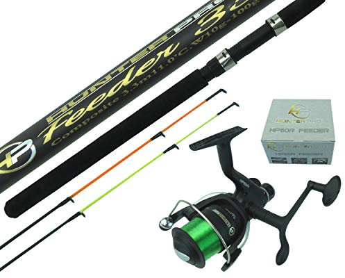 11ft FEEDER FISHING ROD & HP50R REEL. HUNTER PRO® COMPOSITE ROD REAR DRAG REEL