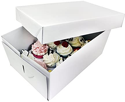 PME CBO906 Extra Deep Cupcake Box for 12 Cakes, White, 31 x 22 x 14 cm