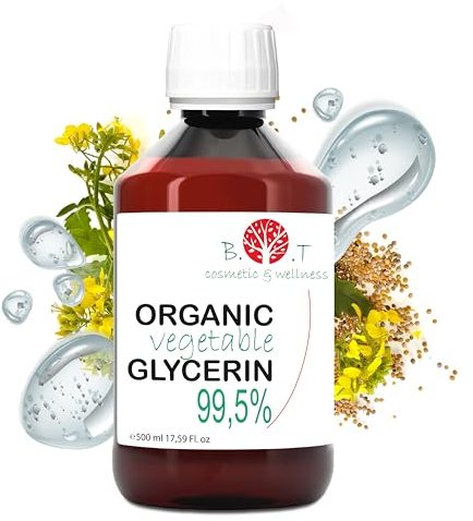 Pflanzliches Glycerin - Flüssiges Glycerin zur Seifenherstellung, Gesichts- und Körperfeuchtigkeitsspender, Reines 100% Natürliche Kosmetik Basis - 500 g