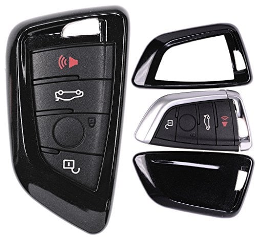 Auto Schlüssel Cover Hülle für BMW X5 F15 X6 F16 2er F45 F46 X1 F48 Smartkey/Farbe: Metallic Schwarz