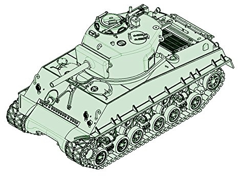 Trumpeter 1:72 - US M4A3E8 with 105mm M4 Gun