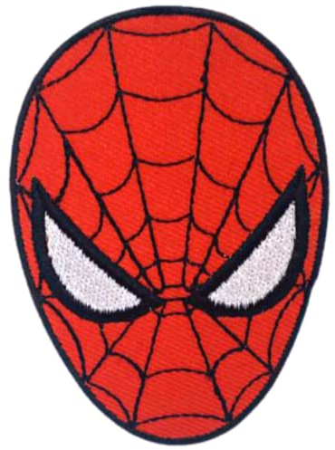 Spiderman Superhero face Marvel Iron on Sew on Embroidered Patch - Small