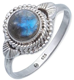 Ring Silber Damen Labradorit Edelstein blau ausgefallen verspielt