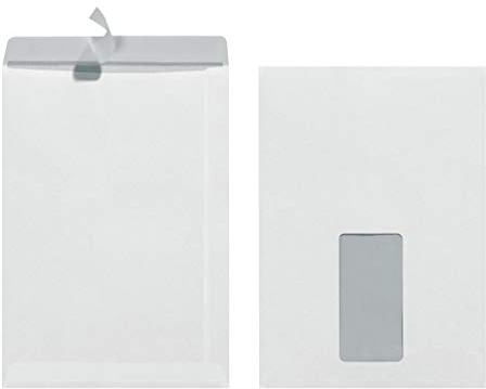 Herlitz Versandtasche C5 90 g Haftklebend, 250 Stück mit Innendruck weiß (mit Fenster | 250 Stück)