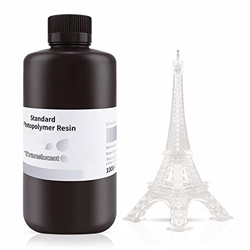 ELEGOO Résine Standard pour Imprimantes 3D LCD UV 405nm Résine Photopolymère Rapide, Translucide 1000G