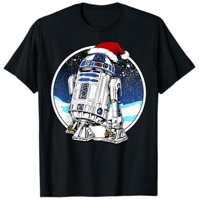 Star Wars Holiday Santa Hat Christmas R2-D2 Circle T-Shirt
