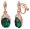 Vogem Grün Zirkonia Ohrringe Hängend Damen Ohrclips Ohne Ohrlöcher Vintage Hypoallergen Nickelfrei Modeschmuck