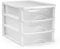 AC - Cajonera de Almacenamiento sobremesa con 3 cajones, Torre de Almacenamiento Multiusos para Oficina, hogar, Escuela, etc. 26,8 x 27 x 35,5 cm. Color Blanco