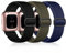 Dirrelo 3 Pack Nylon Elastic Ersatzarmband Kompatibel mit Fitbit Versa 2 Armband/Fitbit Versa Armband für Damen Herren, Stoff Armbänder für Fitbit Versa 2/Versa/Versa Lite/SE, Schwarz+Grün+DunkelBlau