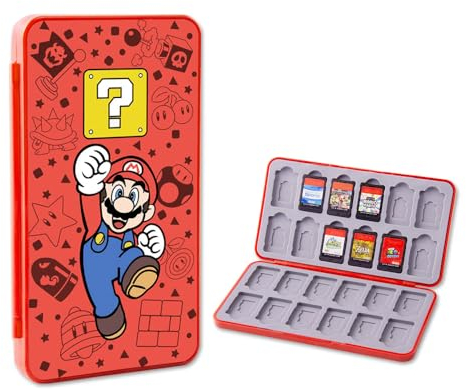 PERFECTSIGHT Cute Game Card Case for Nintendo Switch 2 & Switch Lite & OLED, 24 Game Holder Cartridge Case for Game Cards and SD Cards, Kawaii Portable Compact Storage Box (Red, 24 Slots)
