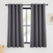 KGORGE Kurze Blickdichte Vorhänge Schlafzimmer Thermovorhang Hitzeschutz Ösenschal 2er Set 175 x 140 cm(HxB) Verdunklungsgardine Grau Blackout Curtains for Bedroom