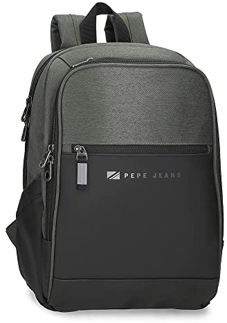 Zaino adattabile per laptop Pepe Jeans Jarvis verde 25x37x10 cm Poliestere con dettagli in finta pelle
