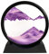 SANDCLE 3D Sandbilder Zum Drehen - Runde Glas Rahmen Dynamisches Sandbild, Bewegliche Sandkunst Landschaft, Fließende Sandmalerei für Büro Desktop Dekoration (Violett, 7)