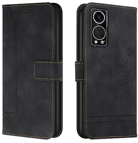 SLWYF Case for ZTE Axon 30 5G Premium Leather Flip Wallet Case with Magnetic Closure Kickstand Card Slots Folio Phone Case Cover Shockproof for ZTE Axon 30 5G, Black