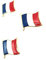 Lot de 3 pin's en métal émaillé drapeau de la France, Métal