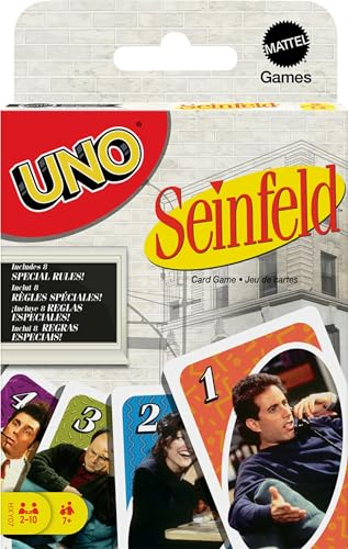 Mattel Games UNO Seinfeld Kartenspiel für Kinder, Erwachsene & Familienabende mit Sammeldeck & Sonderregel inspiriert von der TV-Show