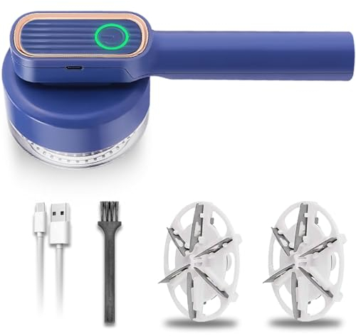 Fusselrasierer,Fusselentferner Stoffrasierer, Elektrischer Wackelentferner für Kleidung, USB-Aufladung, Flusenentferner, Pullover-Rasierer mit 2 Ersatzköpfen für Kleidungsstoffe