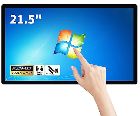 TouchWo 21.5 pollici Touch Screen All-in-One PC industriale, USB, VGA e HD-MI Monitor, 1080P, Windows 10 i3 4GB RAM 128G SSD, pannello tattile intelligente per aula, riunione, commerciale