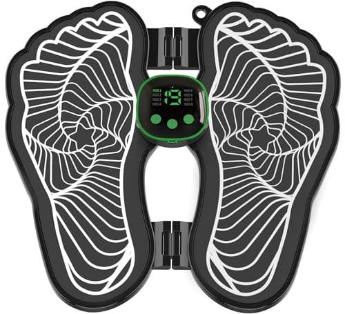 Fußmassagegerät, Elektrische Fußmassagegeräte USB-Aufladung Faltbares EMS Fußmassagegerät mit 8 Modi & 19 einstellbaren Intensitätsstufen