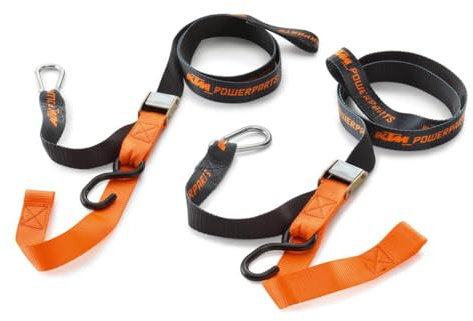 KTM SPANNGURTE/SPANNGURTSET orange-schwarz 280 kg Tragkraft mit Lenkerschlaufen - 79412950000