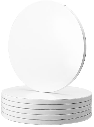 Zuimei 6-Pack 10-Inch Round Cake Boards, White, 12mm Thick Drum Boards for Sponges, Fruit, Wedding Cakes