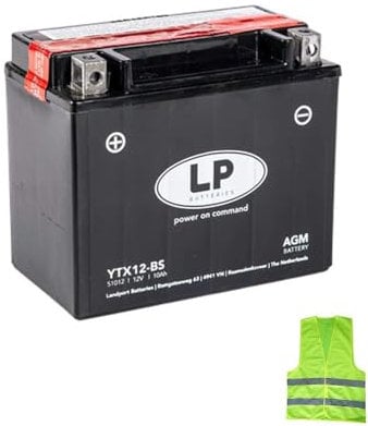 Compatible avec BMW F 850 GS 850 année 2018 al 2022 Batterie LP YTX12-BS EXPÉDIÉE CHARGEE ET PRÊTE À Utiliser SPÉCIFICATIONS Moto AGM 10 AMPÈRES 12 Volts 150X87X130MM