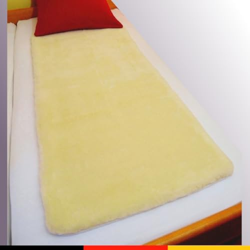 Lammfell Bettauflage, Unterbett, Matrazenauflage 75 x 150 cm von LANABEST. Premium Qualität, medizinische Gerbung, schadstoffarm, waschbar. Echtes Merino Lammfell (75 x 150 cm)